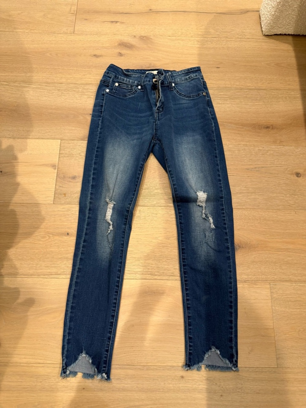 Dark Blue Distressed Skinny Jeans - Women size medium